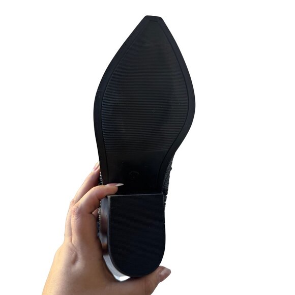 New without Box Western Black Sparkle Rhinestone Wide Calf Cowboy Boots - Picture 8 of 15